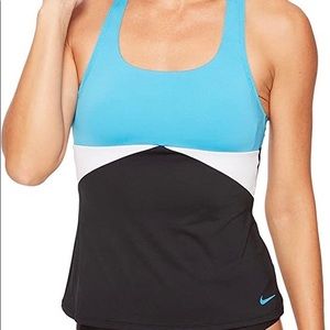 NWT Nike Cross-Back Tankini - Women's Size XS - Blue & Black
